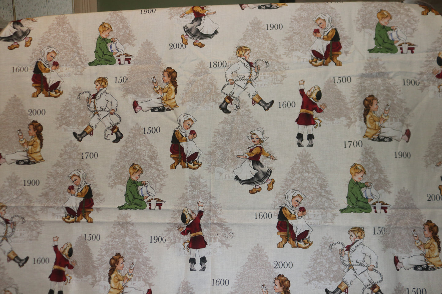 2+ Yards "Tidings of Great Joy" Christmas through the ages Quilting Treasures Fabric Piece 88" x 44" by J wecker Frisch