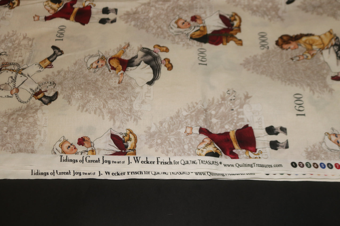 2+ Yards "Tidings of Great Joy" Christmas through the ages Quilting Treasures Fabric Piece 88" x 44" by J wecker Frisch