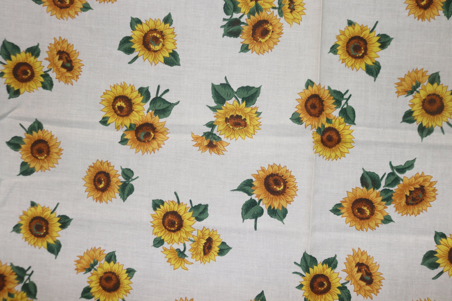 2+ Yards Vintage Cranston Prints Sunflower Joan Messmore Fabric Piece 98" x 44"