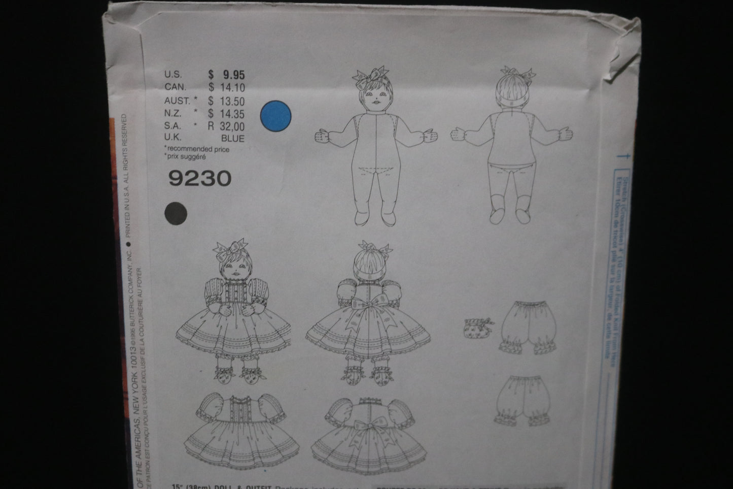 Vogue 9230 Linda Carr 15" Doll &amp; Outfit Sewing Pattern UNCUT