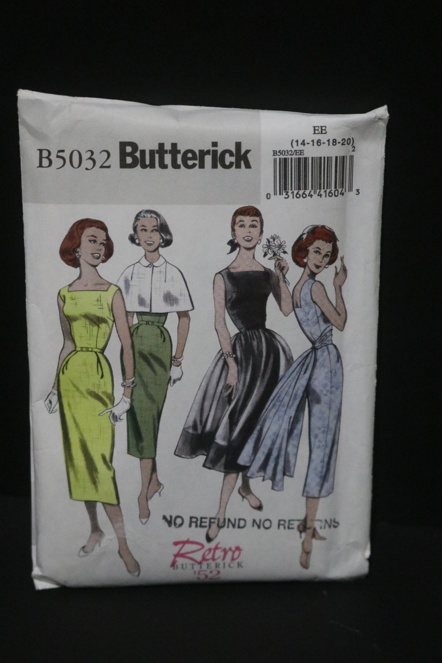 Butterick 5032 Misses Capelet Dress Overskirt Cummerbund Sash and Belt Sewing Pattern  - UNCUT - Size 14 16 18 20