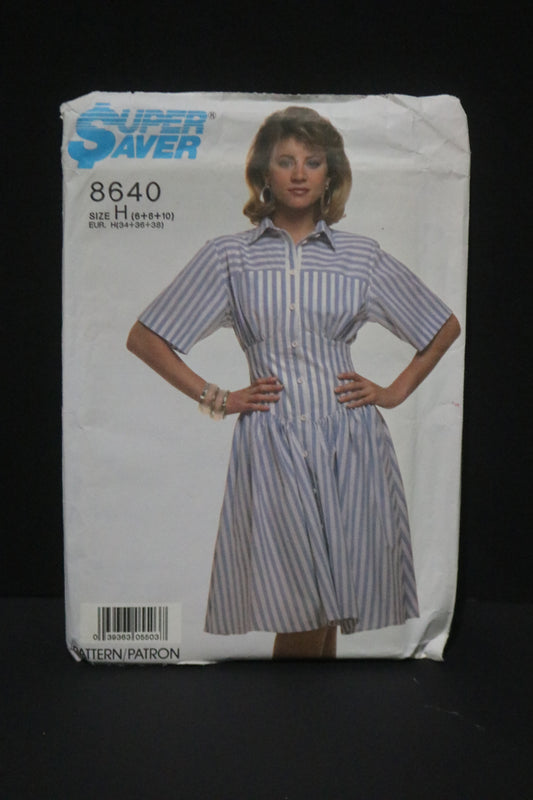 Super Saver 8640 Misses Dress Sewing Pattern - UNCUT - Size 6 8 10