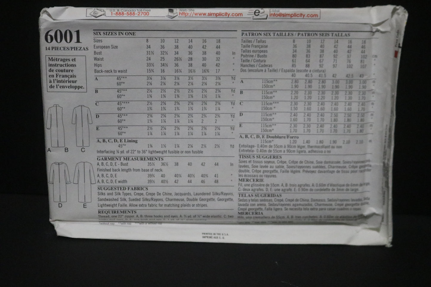 New Look 6001 Misses Dress Sewing Pattern - UNCUT - Size 8 - 18