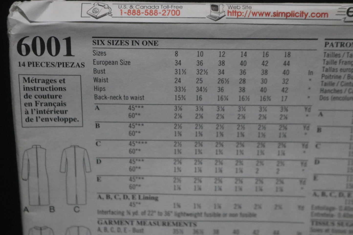 New Look 6001 Misses Dress Sewing Pattern - UNCUT - Size 8 - 18