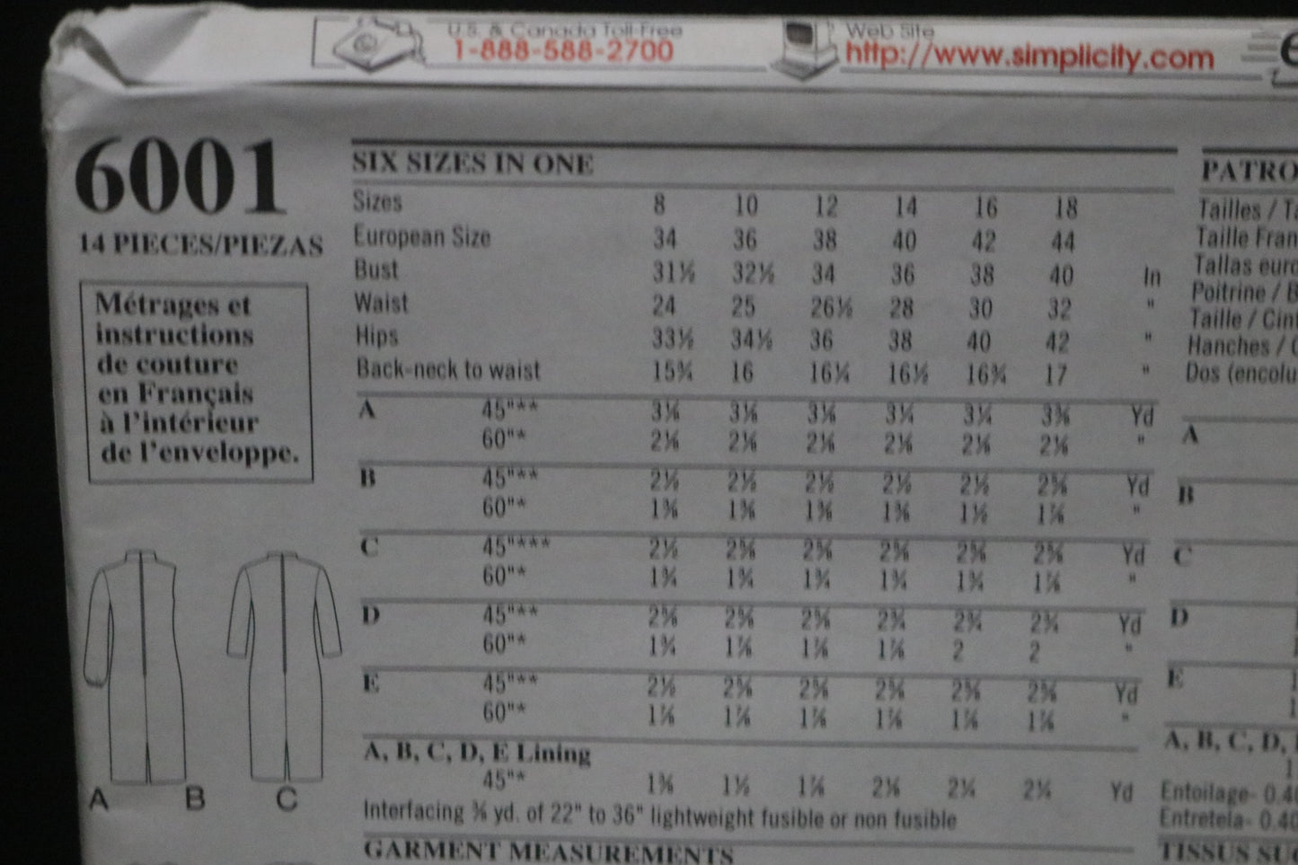 New Look 6001 Misses Dress Sewing Pattern - UNCUT - Size 8 - 18