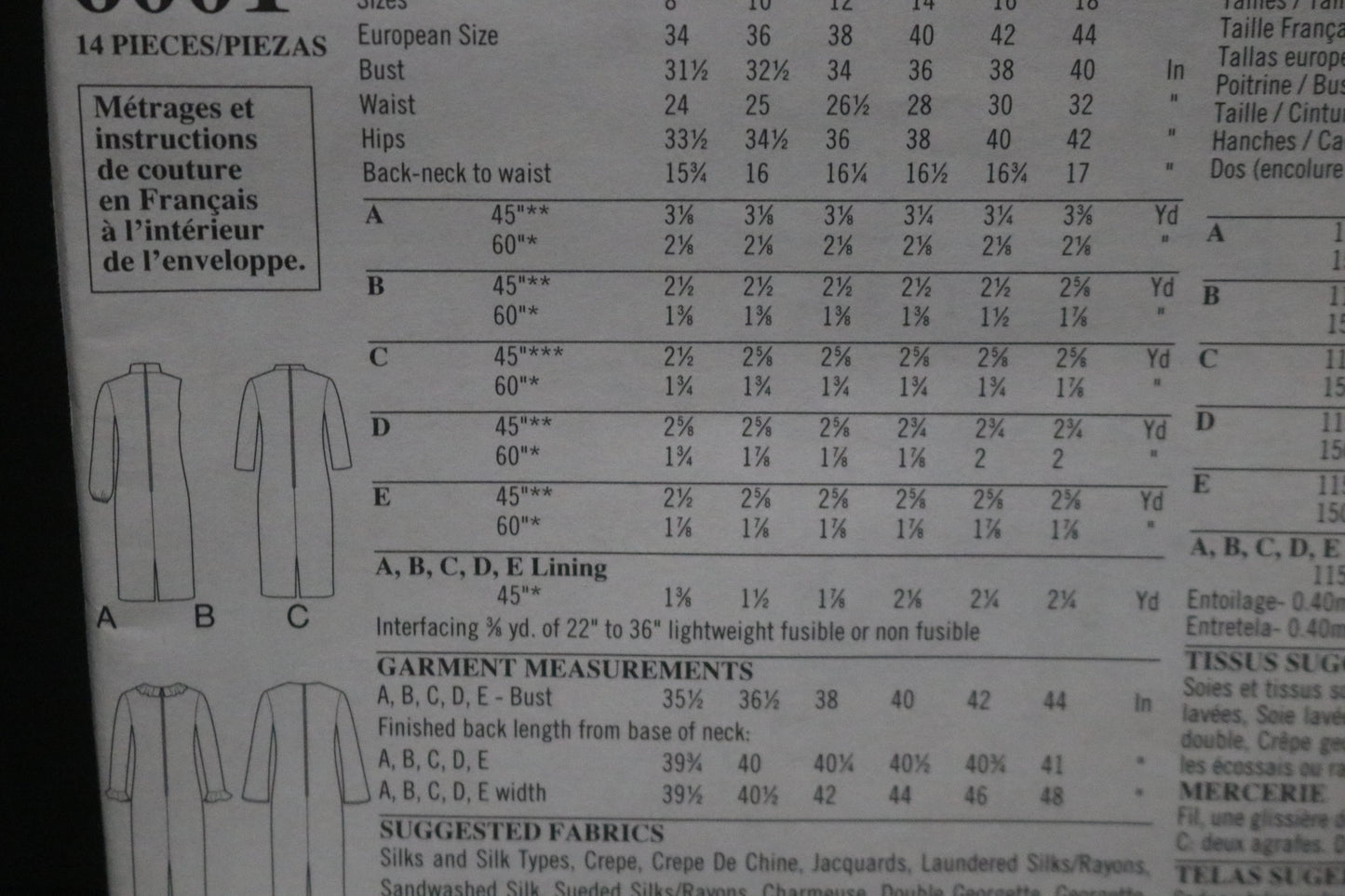 New Look 6001 Misses Dress Sewing Pattern - UNCUT - Size 8 - 18