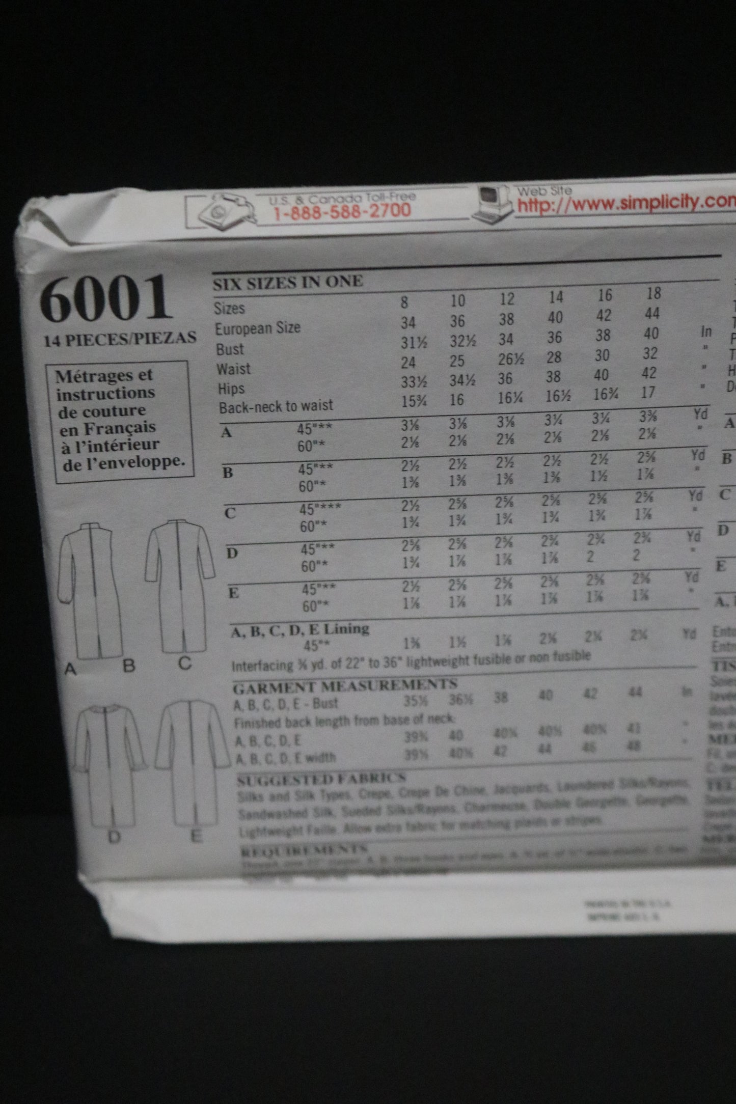 New Look 6001 Misses Dress Sewing Pattern - UNCUT - Size 8 - 18