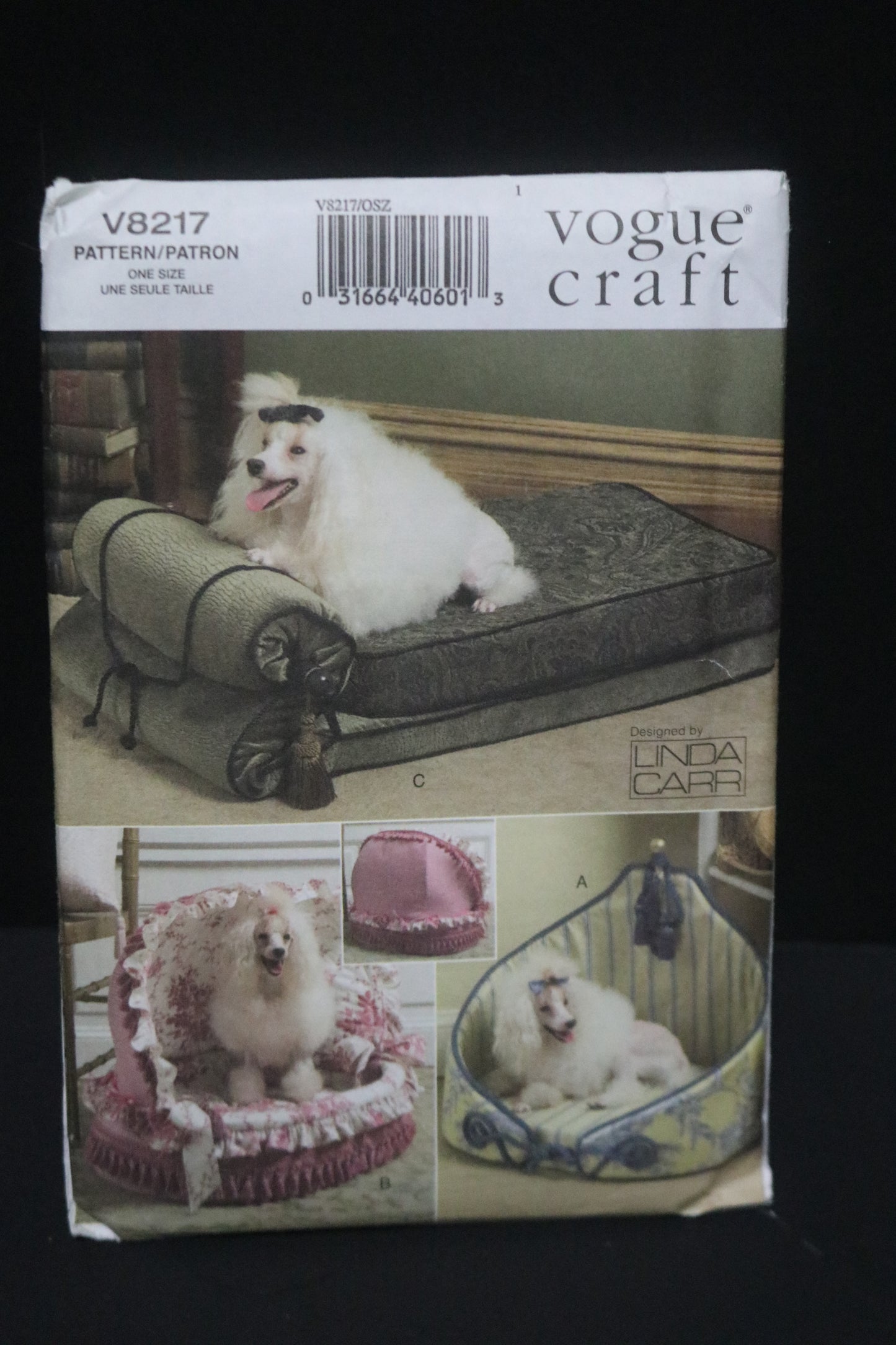 Vogue 8217 Linda Carr Dog Beds Sewing Pattern UNCUT Dog Bed Sewing Pattern