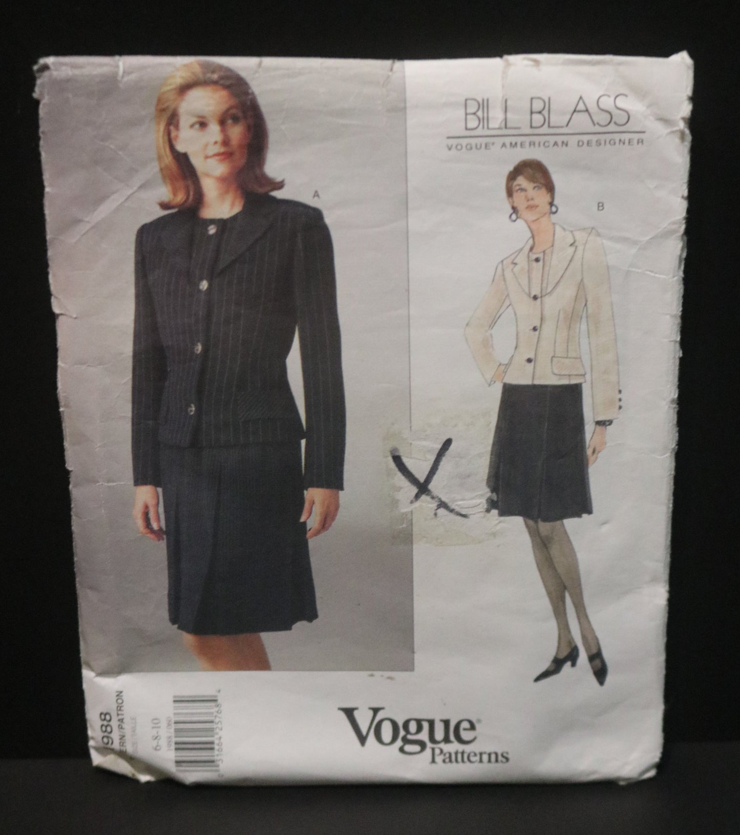 Vogue 1988 Bill Blass  Misses Jacket and Skirt Sewing Pattern - UNCUT -  Size 6 8 10