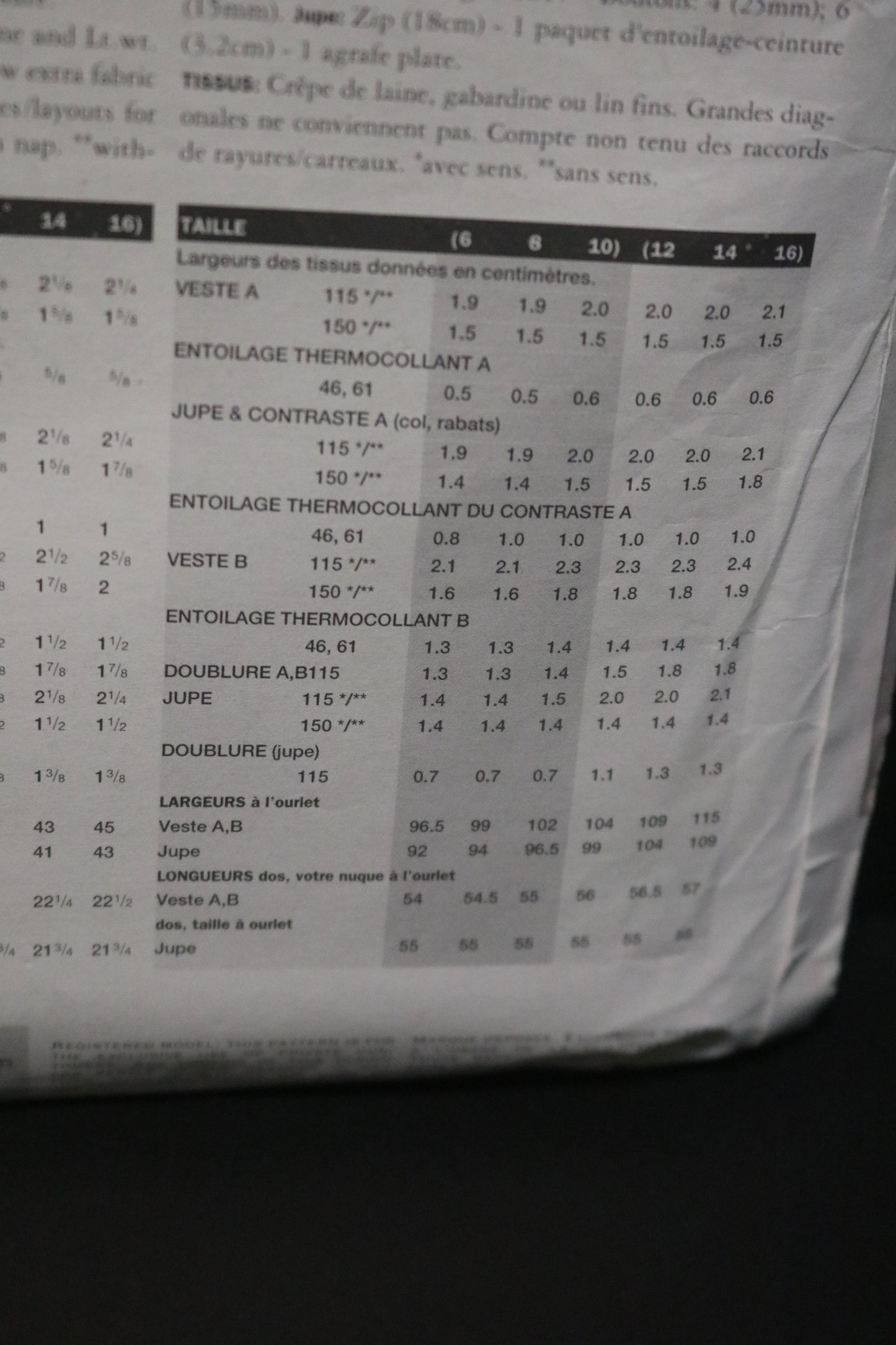 Vogue 1988 Bill Blass  Misses Jacket and Skirt Sewing Pattern - UNCUT -  Size 6 8 10