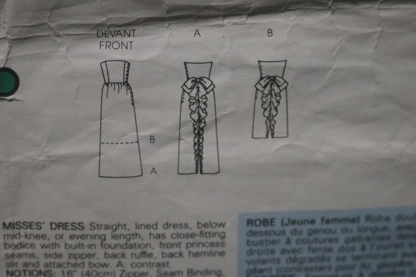 Vogue 1275 Bellville Sassoon Misses Dress Sewing Pattern  UNCUT -  Size 10