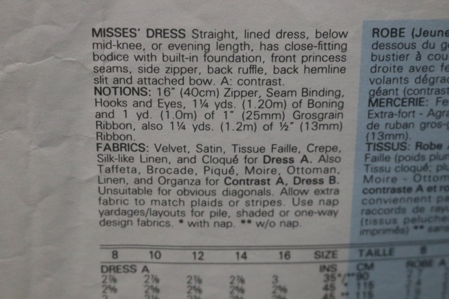 Vogue 1275 Bellville Sassoon Misses Dress Sewing Pattern  UNCUT -  Size 10