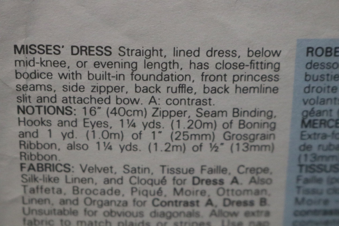 Vogue 1275 Bellville Sassoon Misses Dress Sewing Pattern  UNCUT -  Size 10