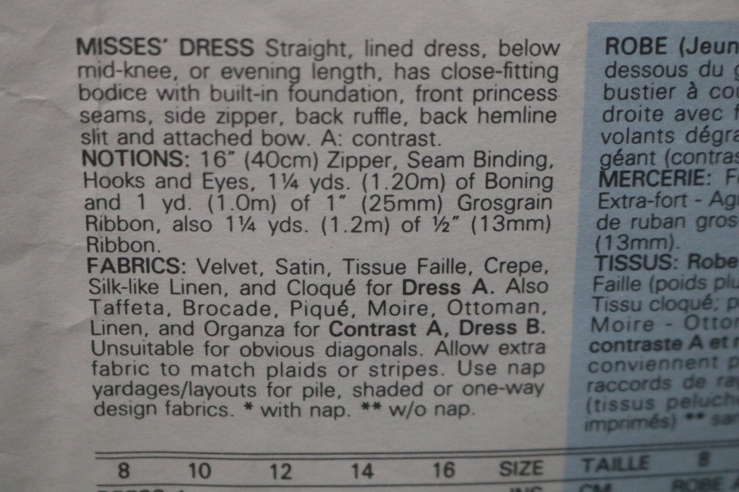 Vogue 1275 Bellville Sassoon Misses Dress Sewing Pattern  UNCUT -  Size 10