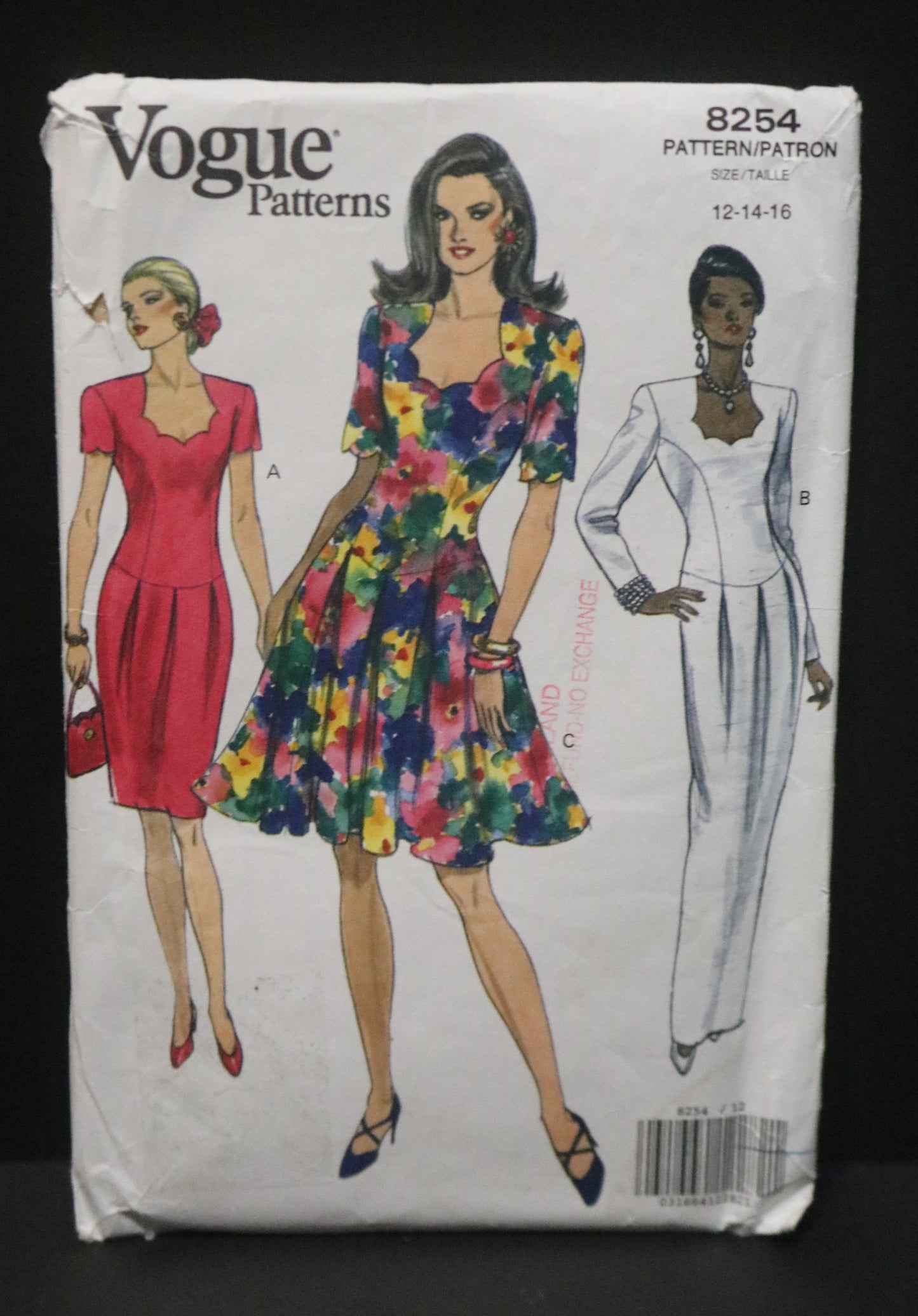 Vogue 8254  Misses Dress Sewing Pattern - UNCUT - Size 12 14 16