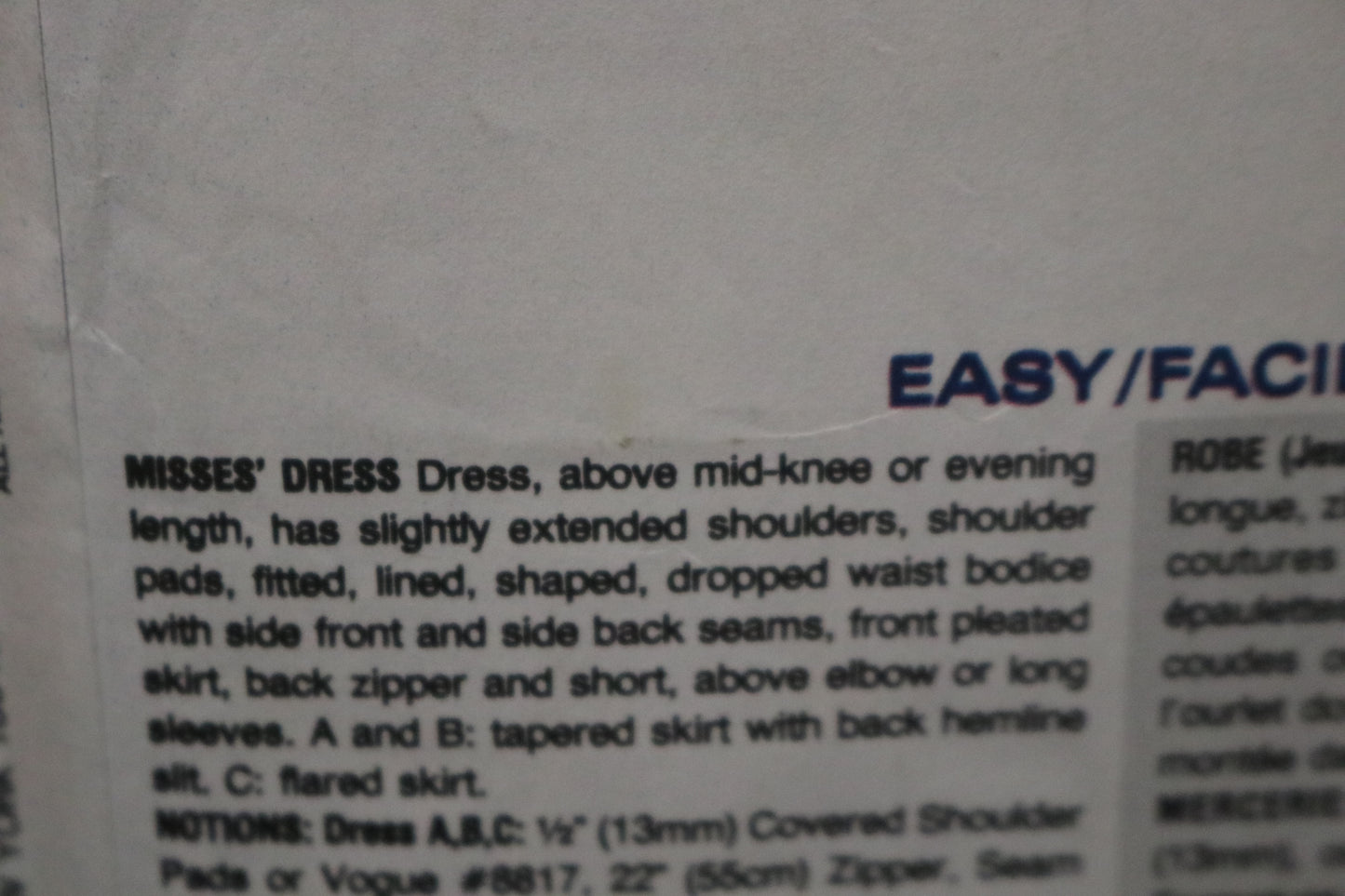 Vogue 8254  Misses Dress Sewing Pattern - UNCUT - Size 12 14 16