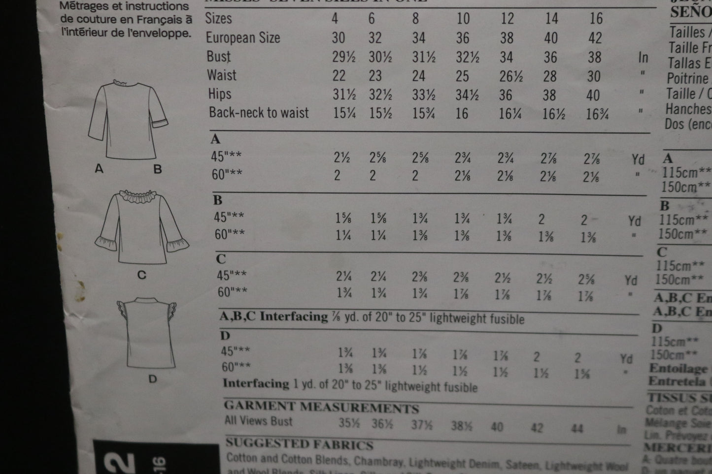 New Look 6942 Misses Jacket  Sewing Pattern UNCUT Size 4 - 16