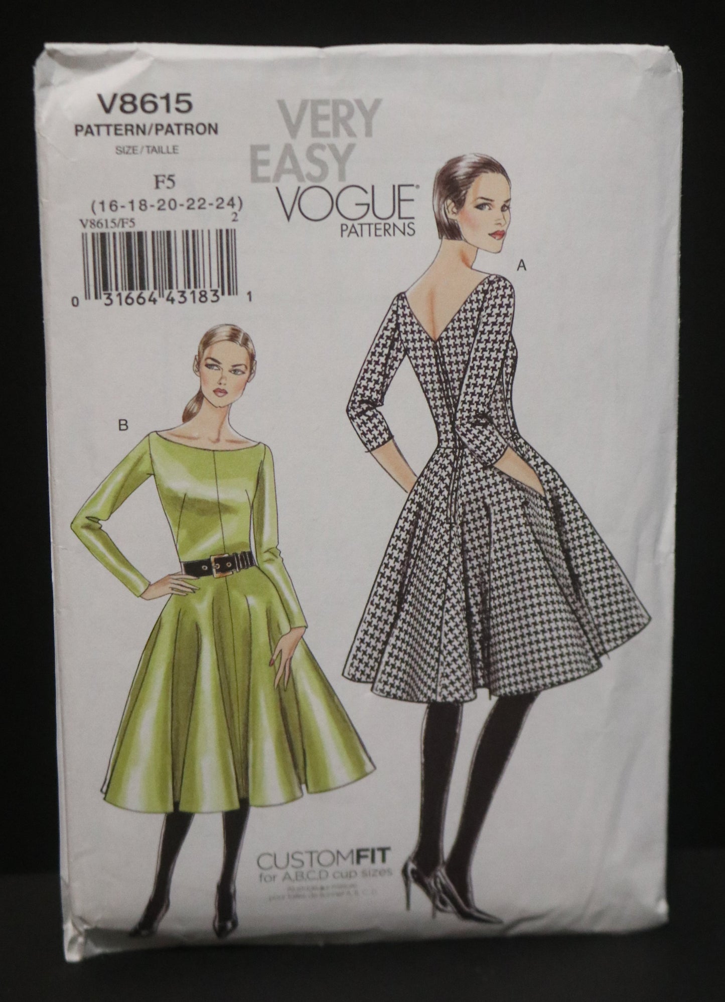 Vogue 8615 Misses Dress Sewing Pattern - UNCUT - Size 16 18 20 22 24