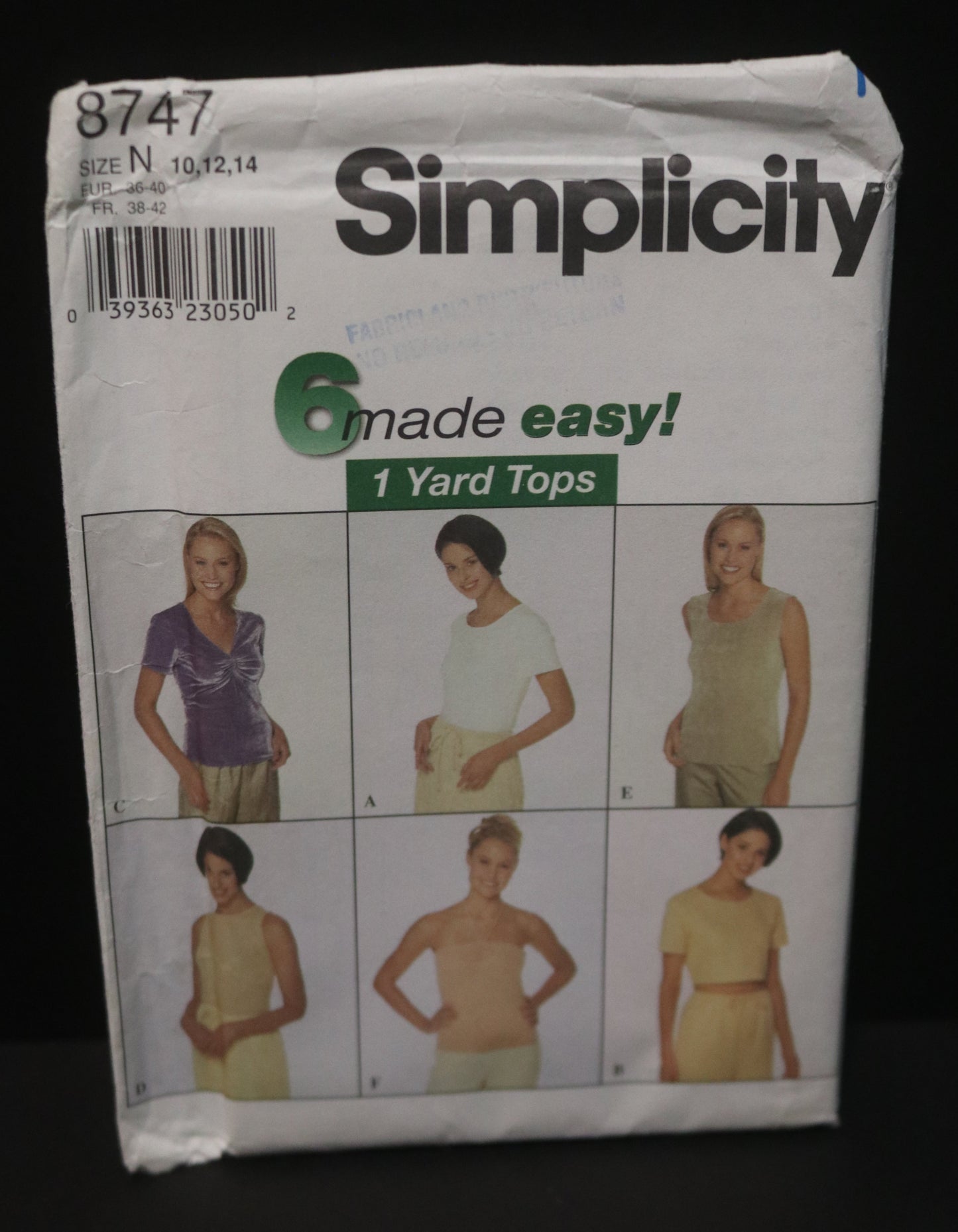 Simplicity 8747  Misses Knit Tops Sewing Pattern - UNCUT - Size 10 12 14