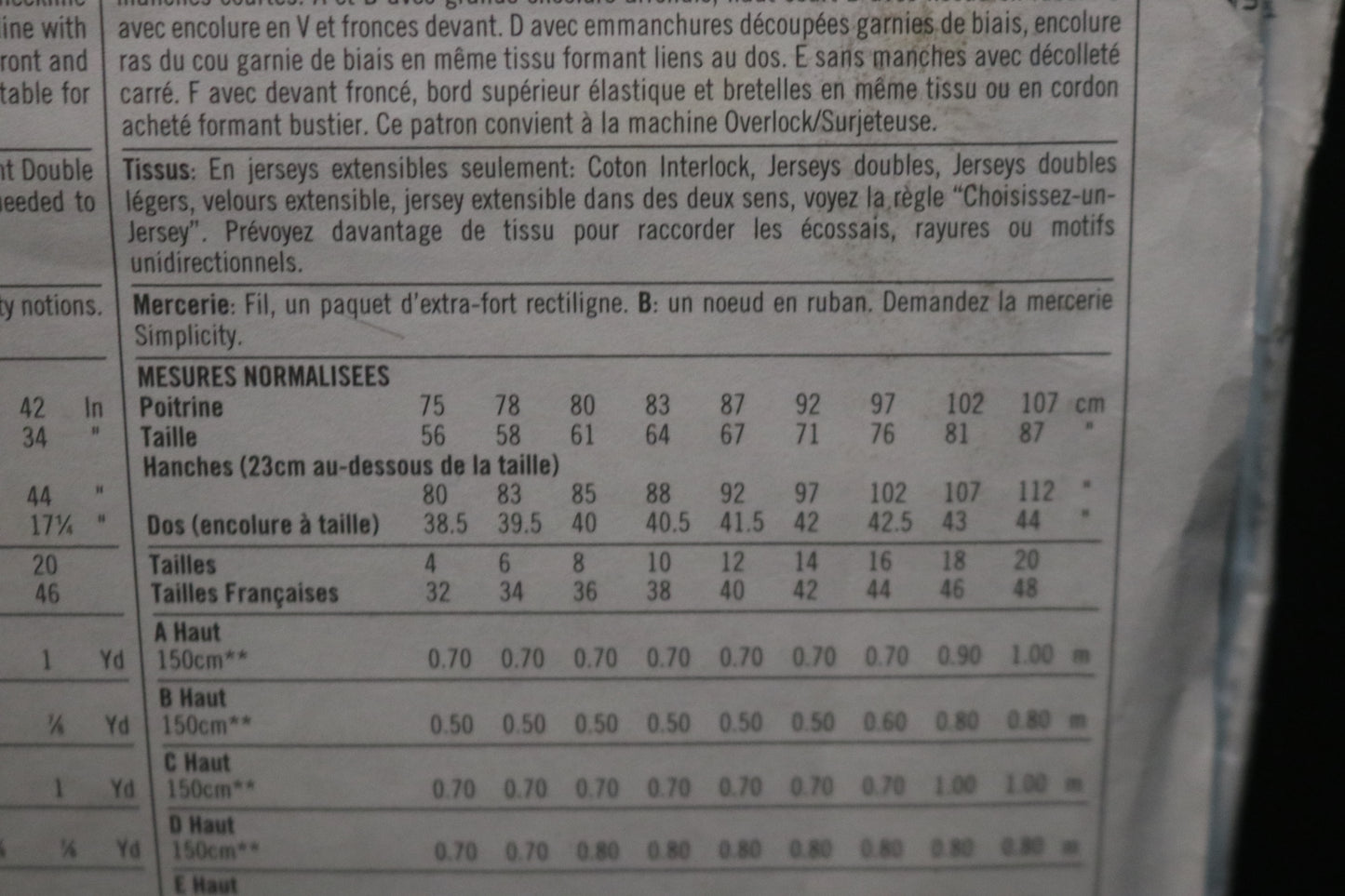 Simplicity 8747  Misses Knit Tops Sewing Pattern - UNCUT - Size 10 12 14