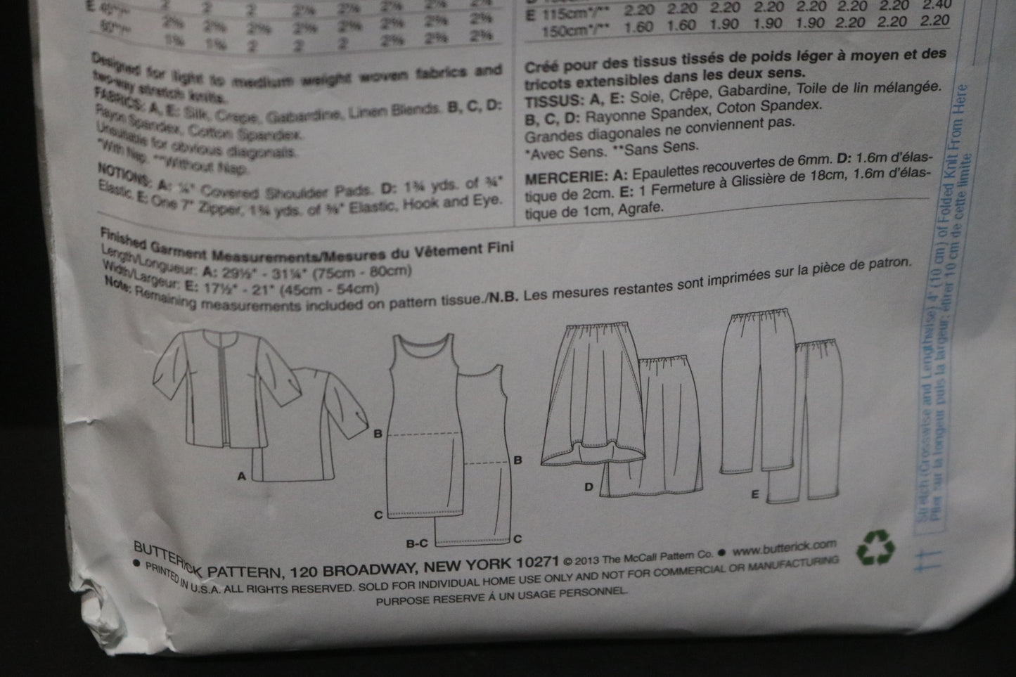 Butterick 5899 Womens Jacket Top Dress Skirt and Pants Sewing Pattern - UNCUT - Size 18w 20w 22w 24w