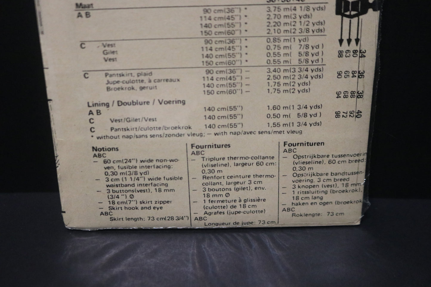 Burda 9719 Misses Vest and Pantskirt Sewing Pattern - UNCUT Size 10 12 14