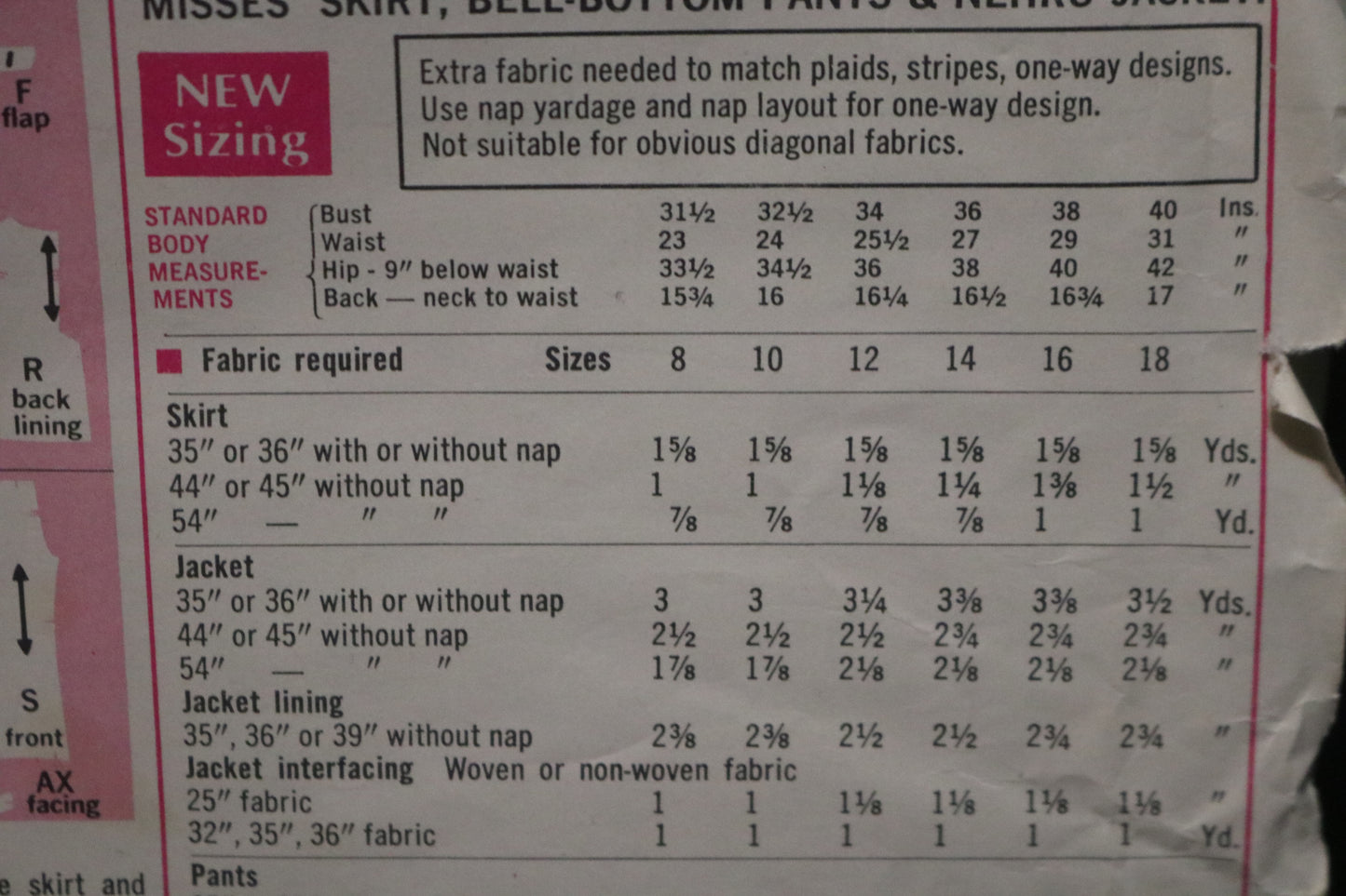 Simplicity 7954 Misses Skirt Bell - Bottom Pants and Nehru Jacket Sewing Pattern - UNCUT - Size 12