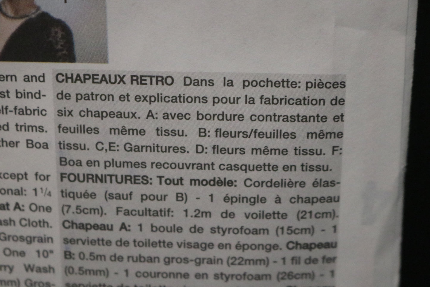 Vogue 7325 Misses Vintage Hats Sewing Pattern - UNCUT