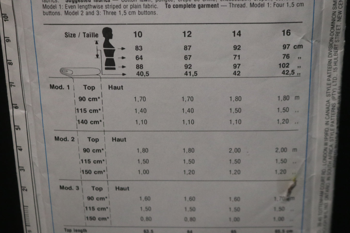 Style 3908 Misses Set of Tops Sewing Pattern UNCUT Size 10 12 14