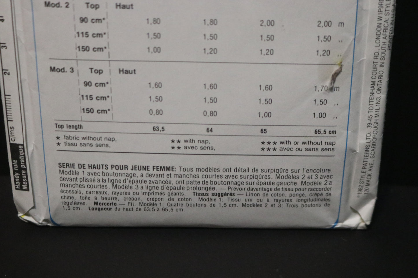 Style 3908 Misses Set of Tops Sewing Pattern UNCUT Size 10 12 14