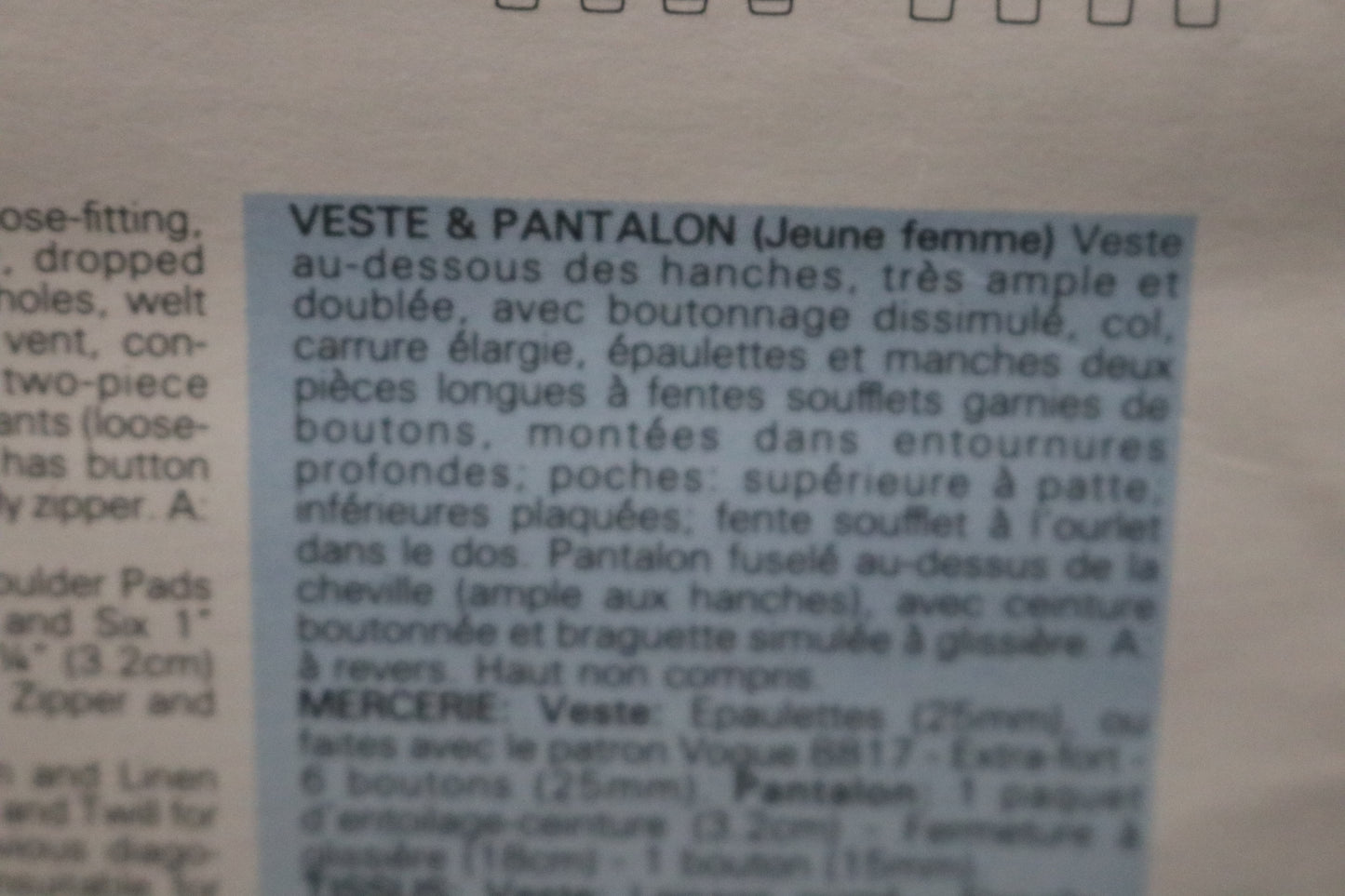 Vogue 1767 Claude Montana Misses Jacket and Pants Sewing Pattern - UNCUT - Size 10
