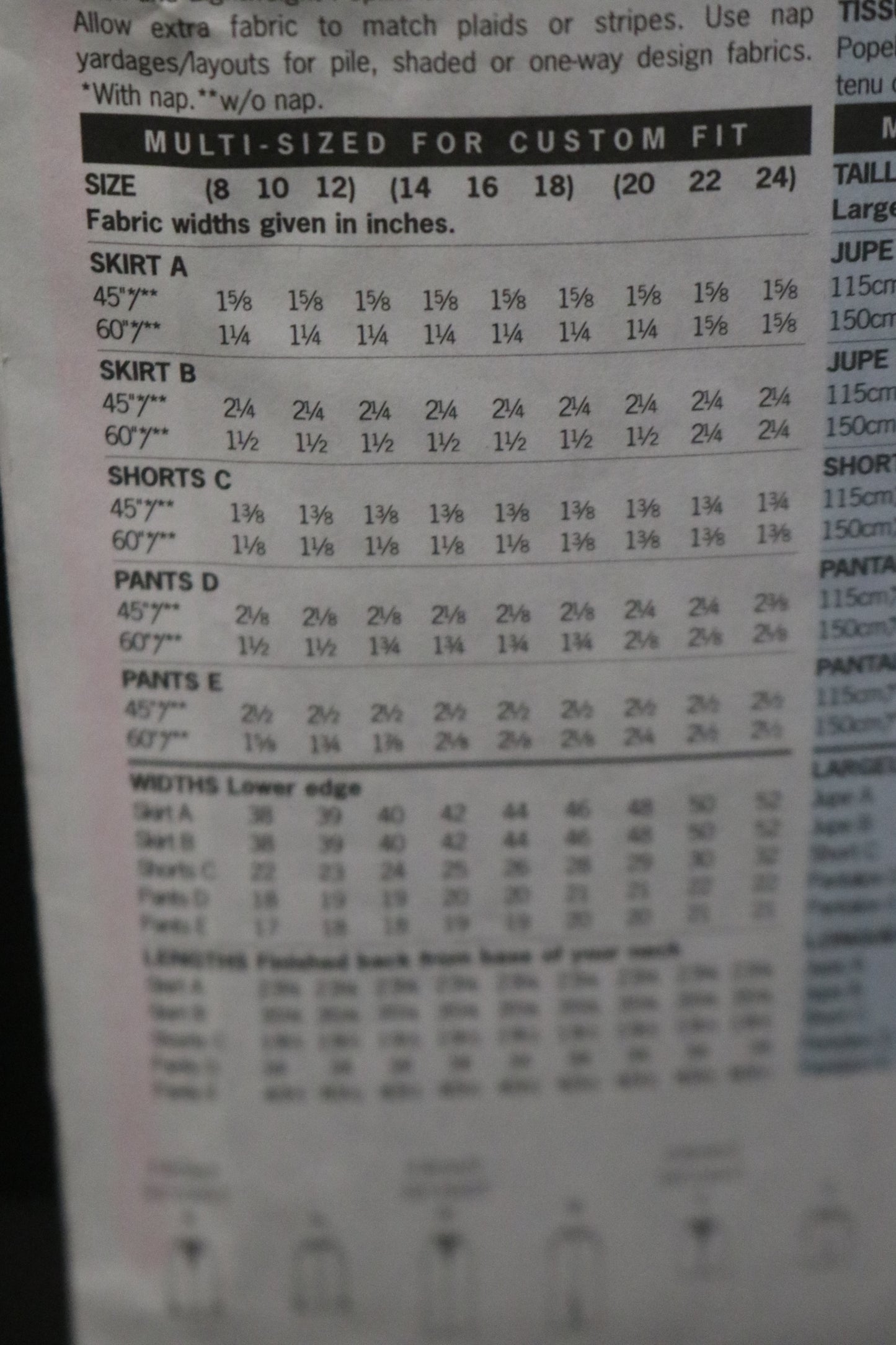 Butterick 3460 Misses / Misses Petite Skirt Shorts and Pants Sewing Pattern - UNCUT - Size 20 22 24