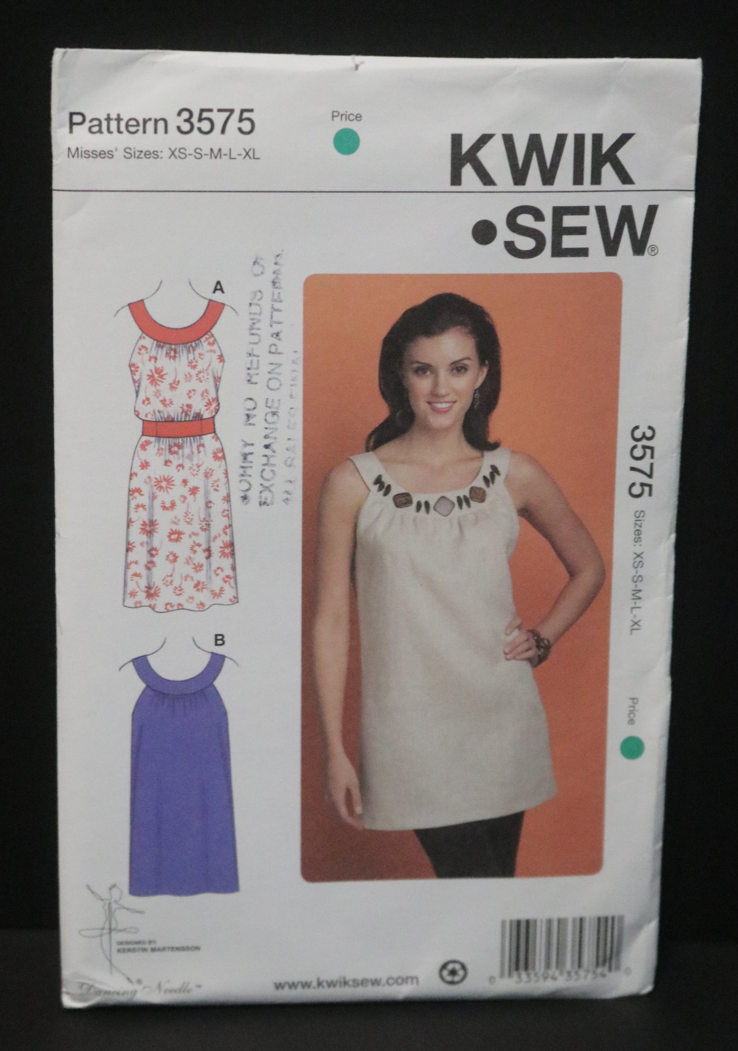 Kwik Sew 3575 Misses Dresses Sewing Pattern - UNCUT - Size Xs S M L XL