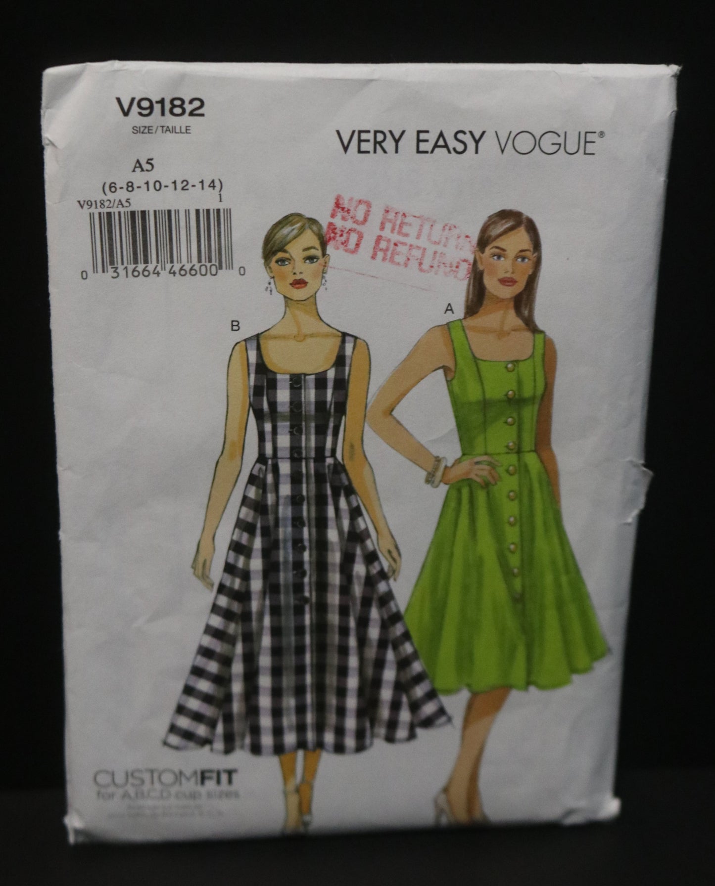Vogue 9182 Misses Dress Sewing Pattern - UNCUT - Size 6 8 10 12 14
