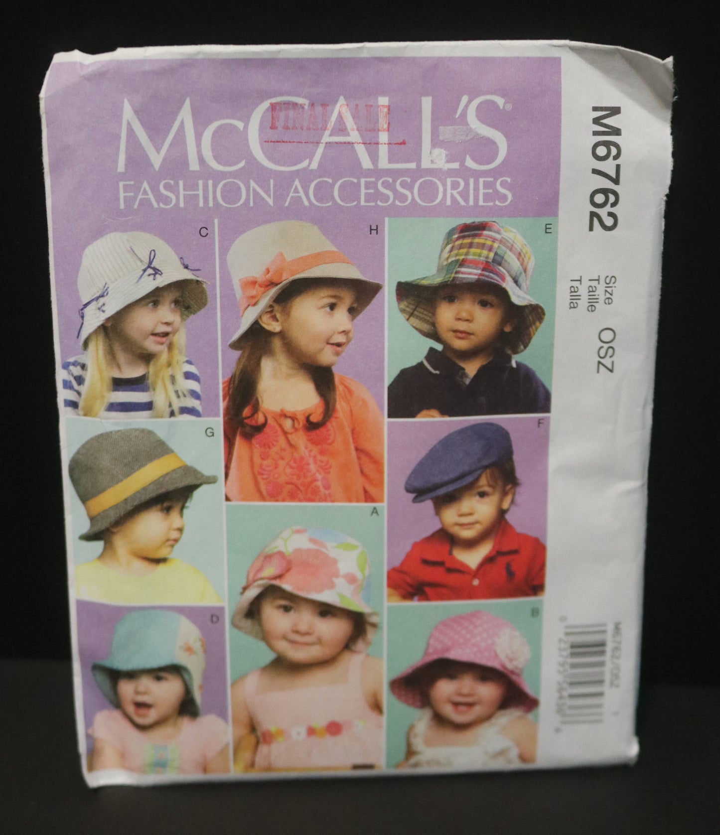 McCalls 6762 Infants / Toddlers Hats Sewing Pattern - UNCUT