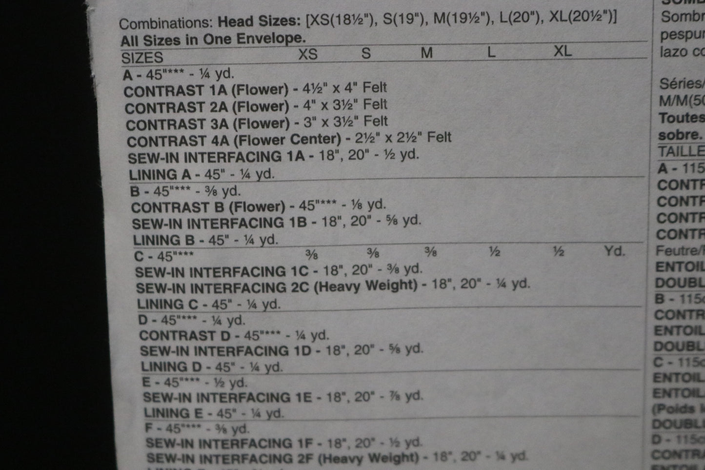 McCalls 6762 Infants / Toddlers Hats Sewing Pattern - UNCUT