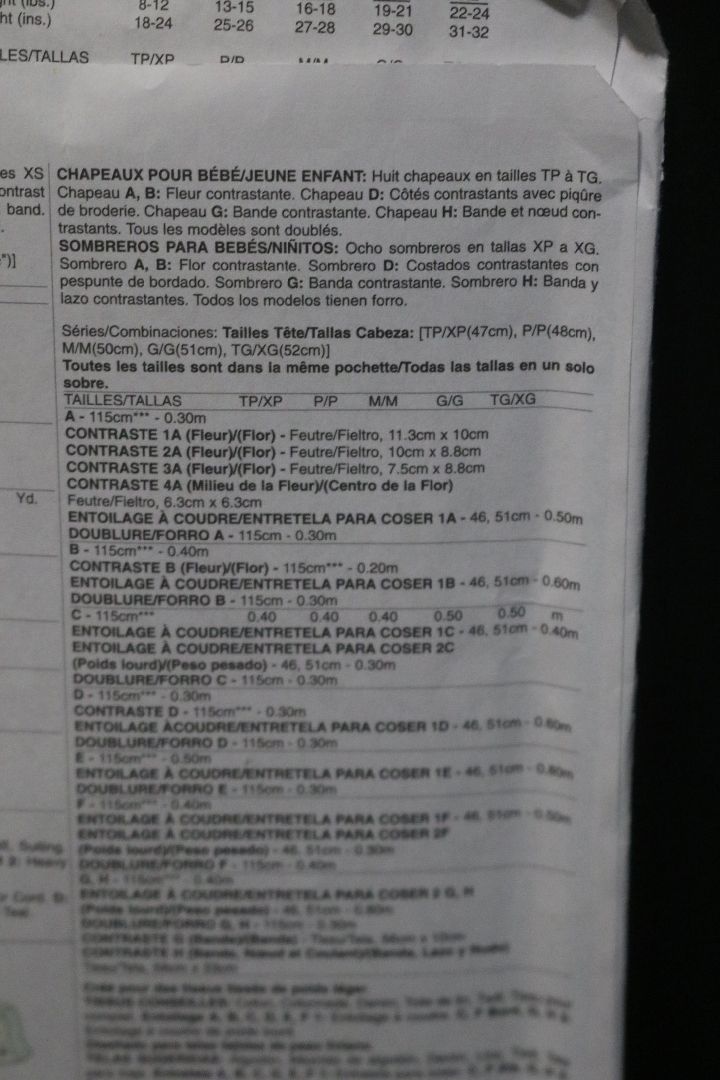 McCalls 6762 Infants / Toddlers Hats Sewing Pattern - UNCUT