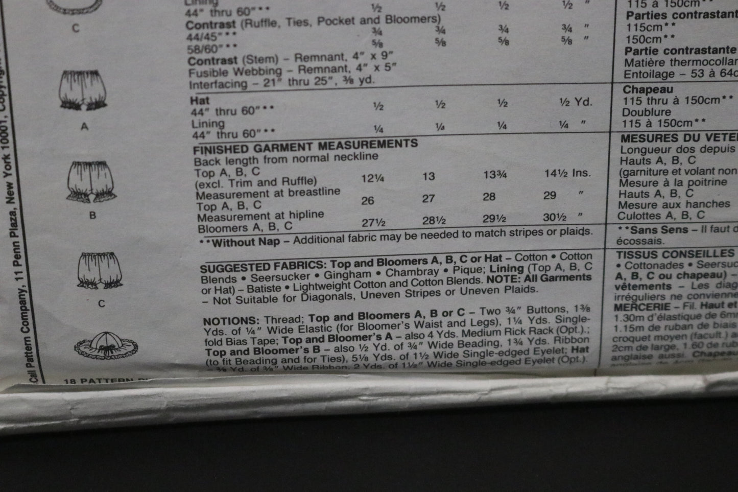 McCalls 4833 Toddlers Girls Top Bloomers and Hat Sewing Pattern - UNCUT Size 2