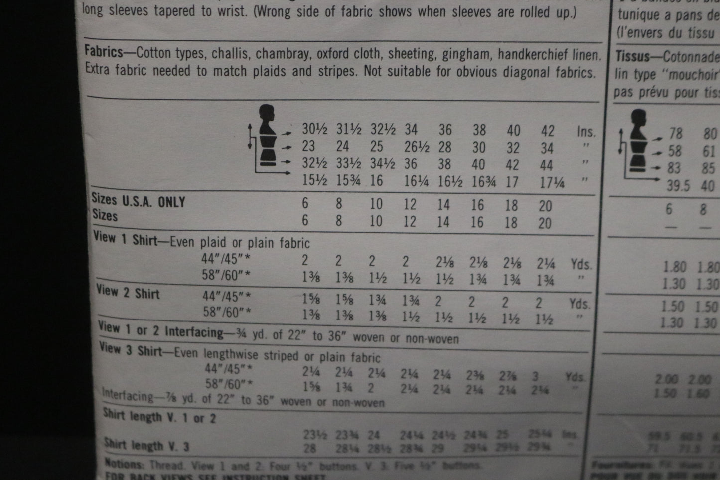 Simplicity 6804 Misses Easy to Sew Shirt in Two Lengths Sewing Pattern UNCUT Size 6 8 10