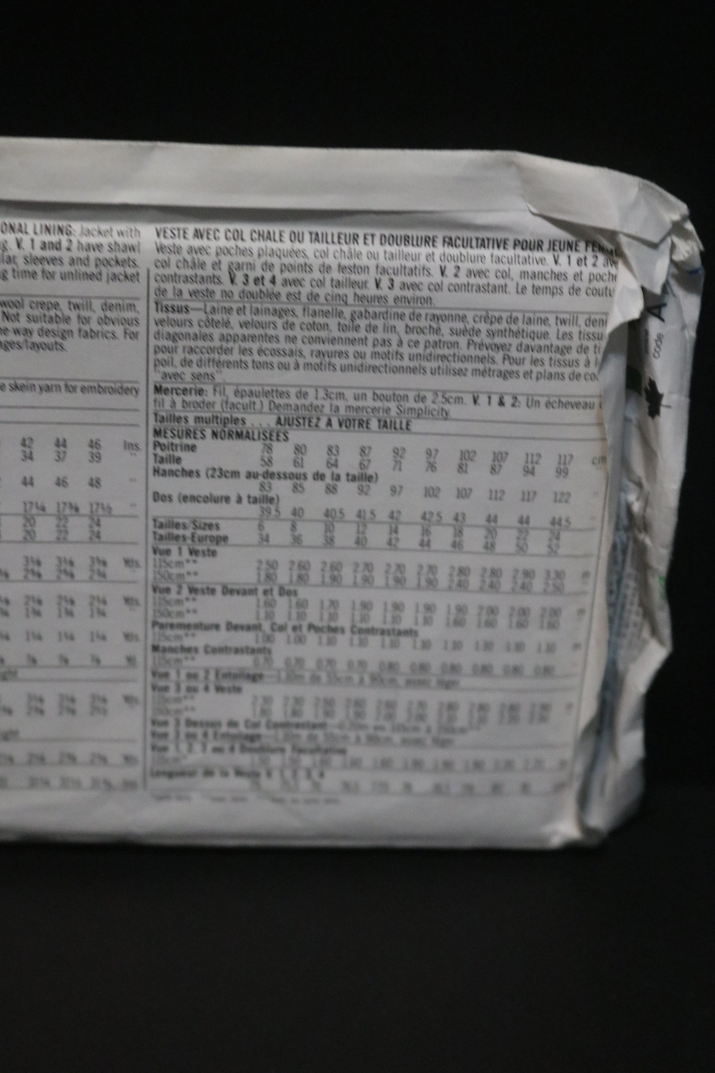 Simplicity 9917 Misses Jacket with Shawl or Notched Collar and optional lining Sewing Pattern UNCUT Size 10 - 16