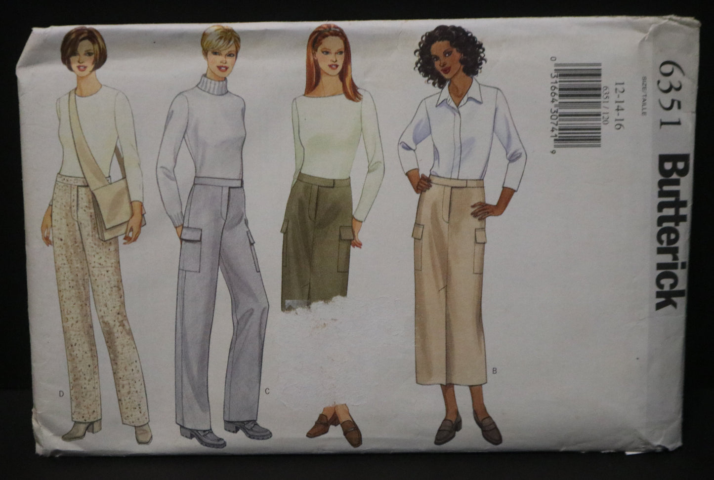 Butterick 6351 Misses Skirt Pants and Bag Sewing Pattern - UNCUT - Size 12 14 16