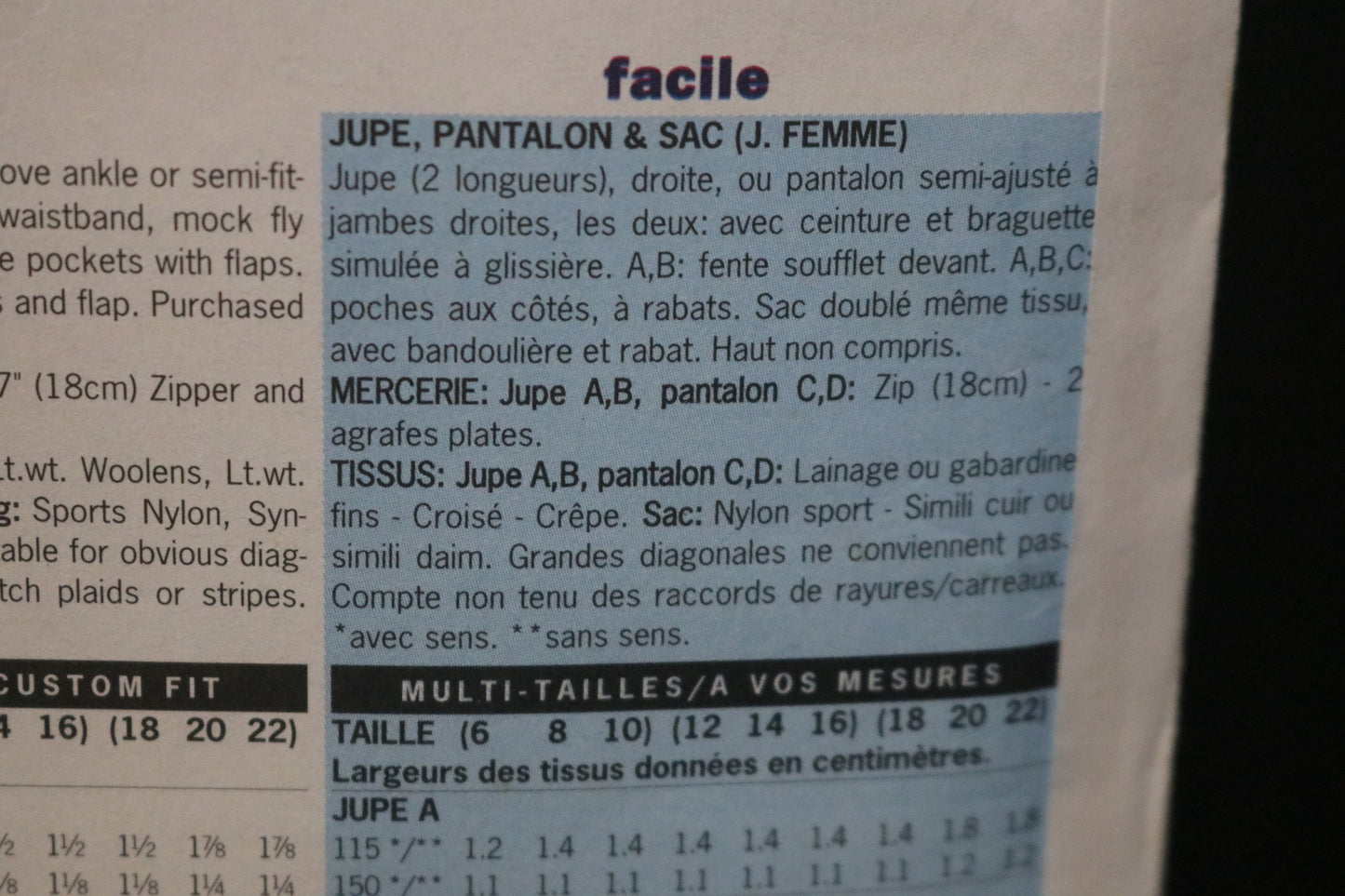 Butterick 6351 Misses Skirt Pants and Bag Sewing Pattern - UNCUT - Size 12 14 16