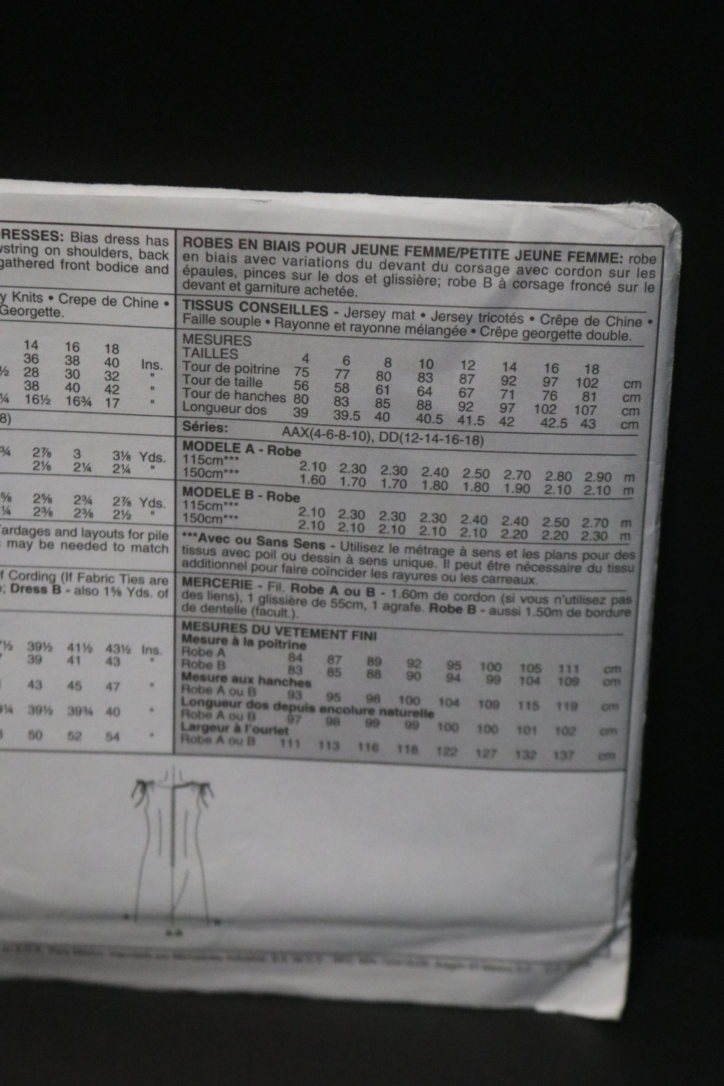 McCalls 3634 Misses / Miss Petite Bias Dresses Sewing Pattern - UNCUT - Size 12 14 16 18