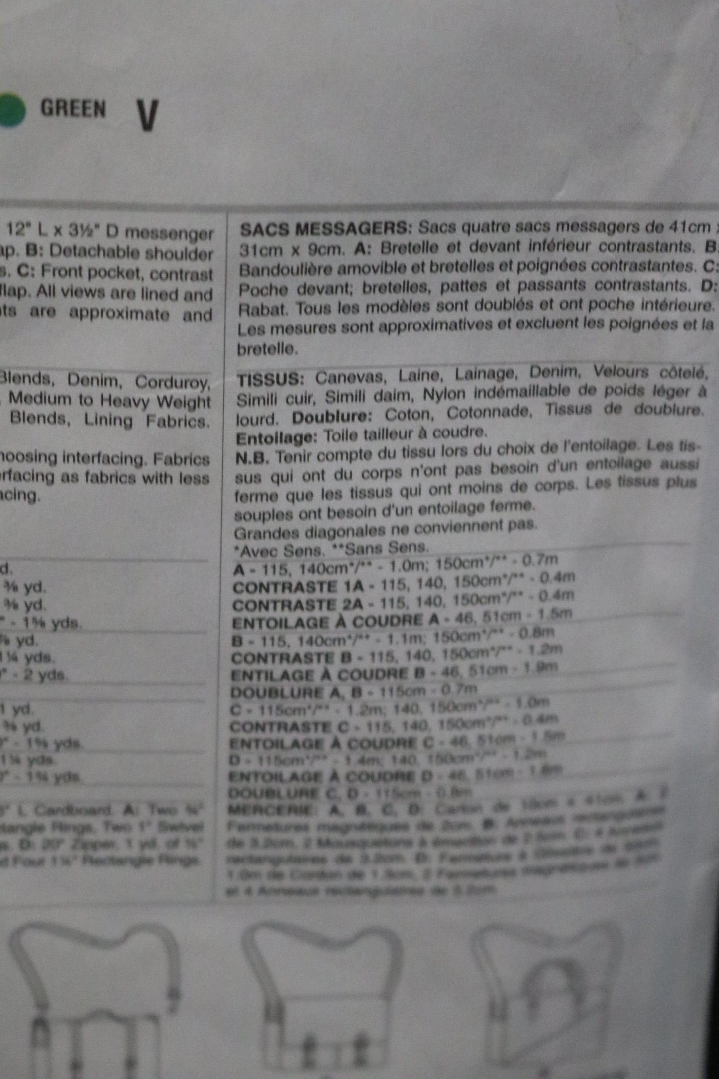 Vogue 8990 Messenger Bags Sewing Pattern - UNCUT