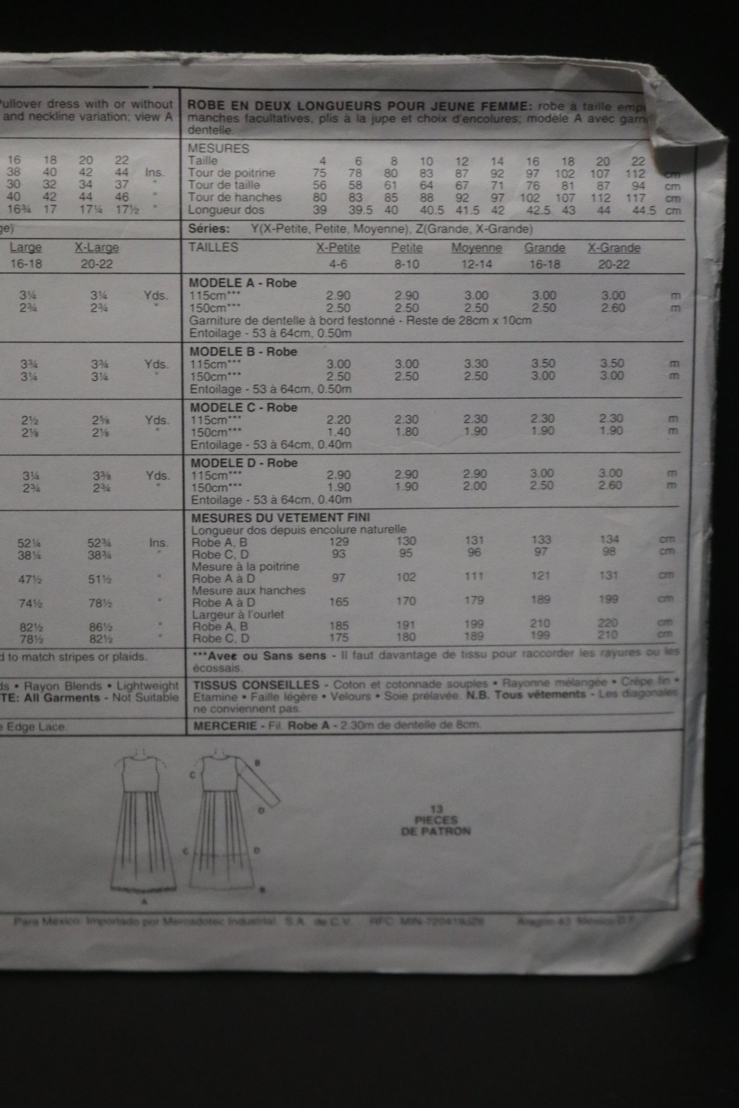 McCalls 7138 Misses Dress in Two Lengths Sewing Pattern - UNCUT - Size Xsm Sml Med