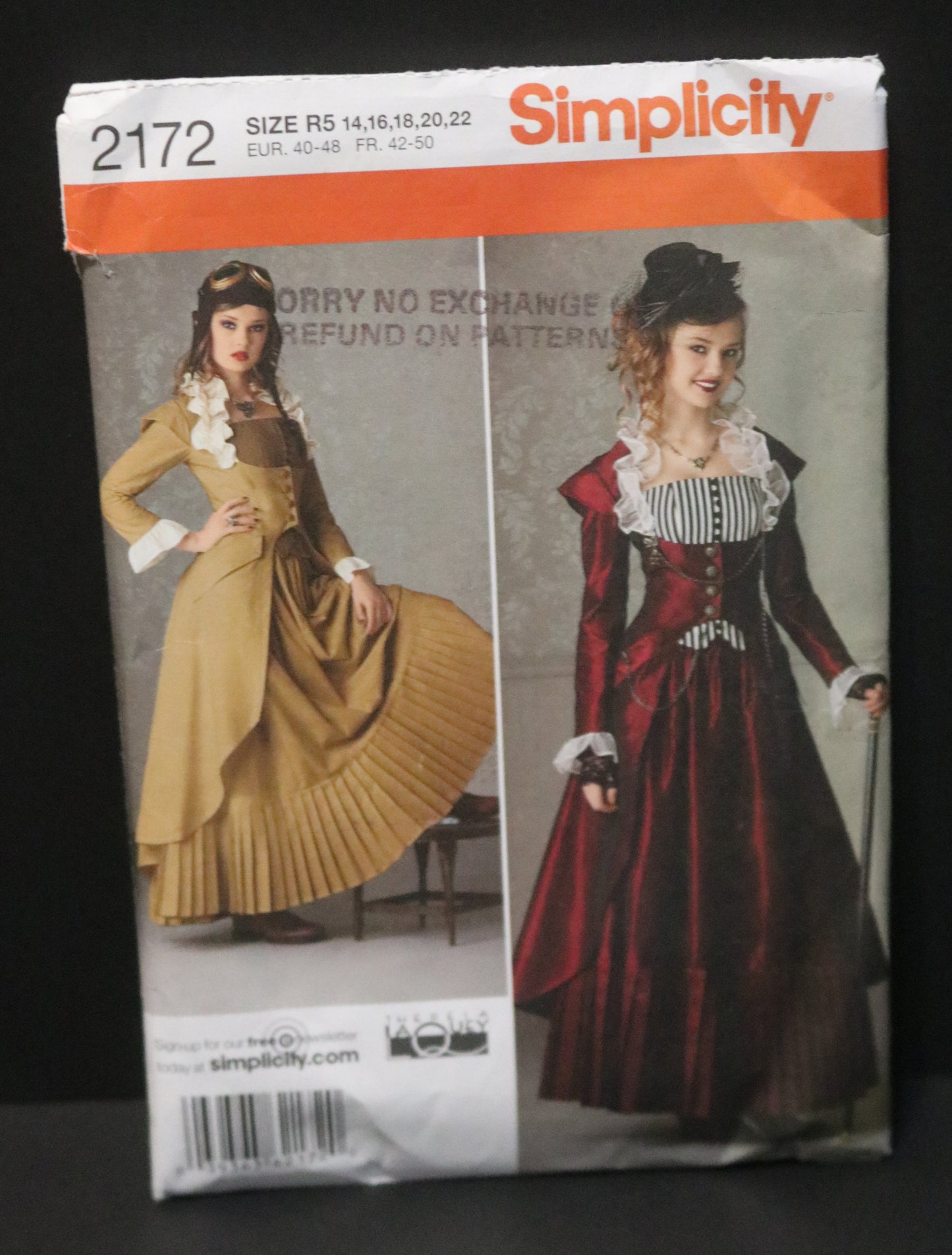 Simplicity 2172 Misses Steam Punk Victorian era styled coat, skirt and bustier Costumes Sewing Pattern UNCUT Size 14 16 18 20 22