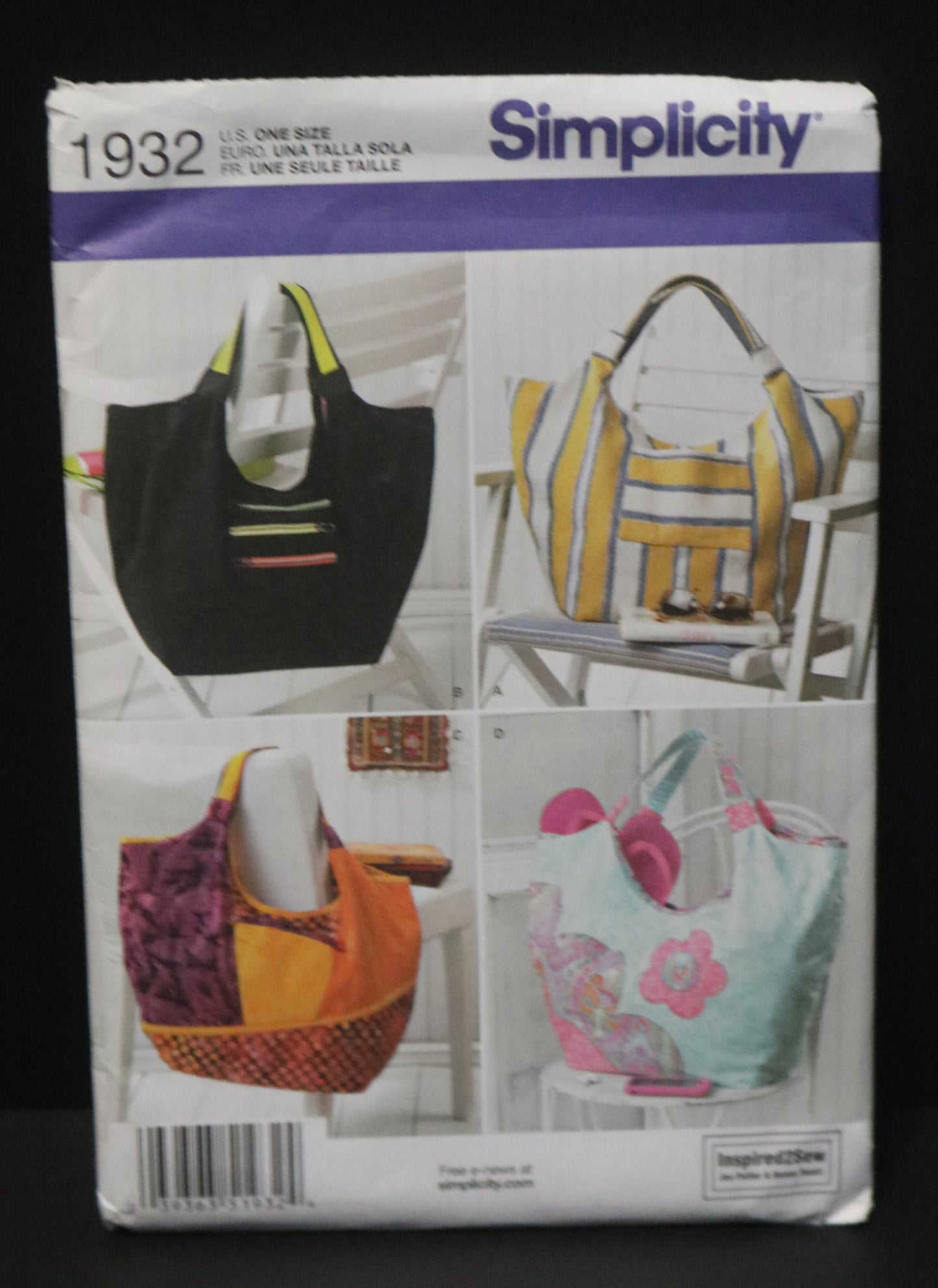 Simplicity 1932 Bags Sewing Pattern - UNCUT