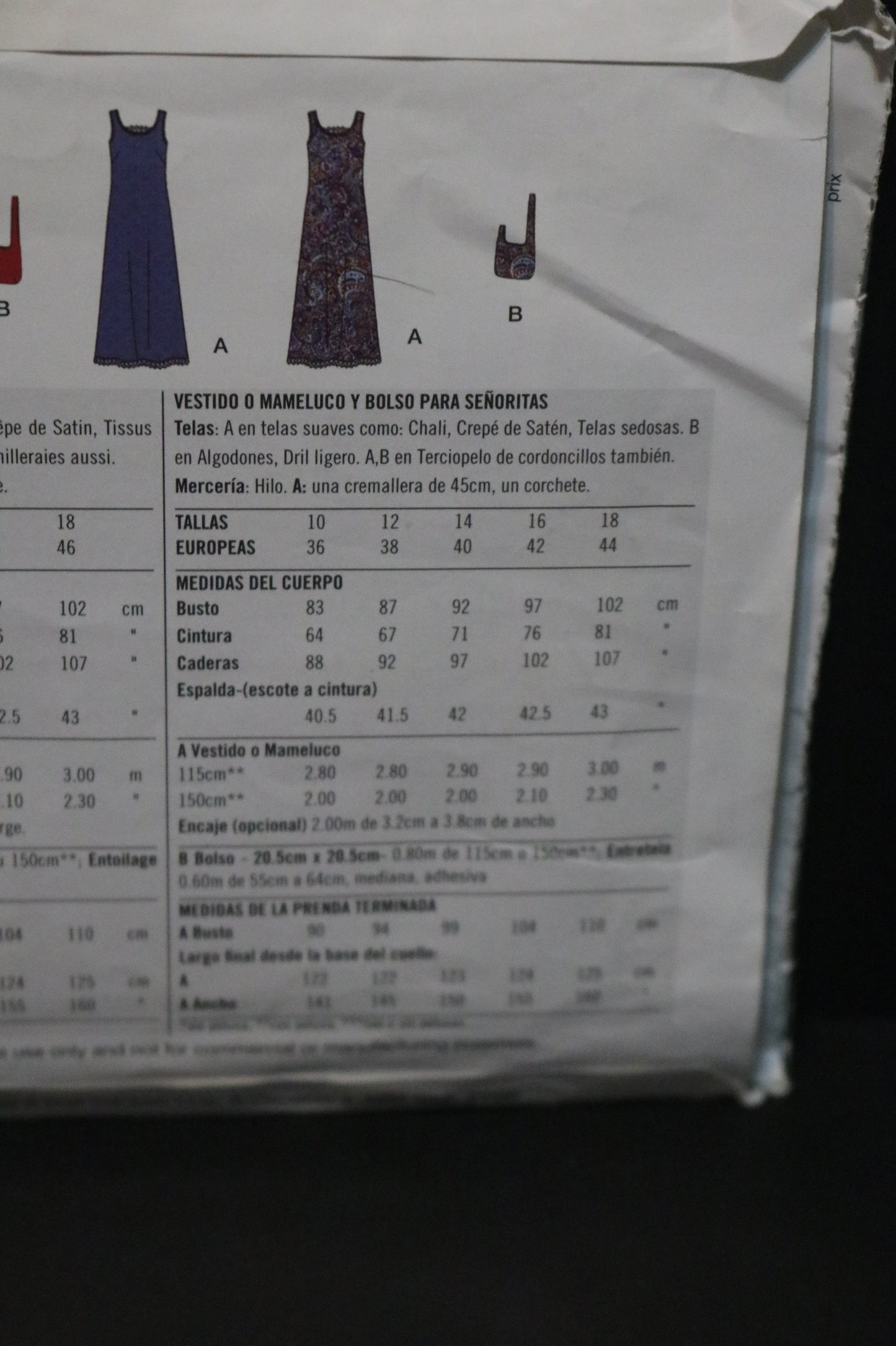 Simplicity 2799 Misses  Dress or Jumper and Bag Sewing Pattern - UNCUT - Size 10 - 18