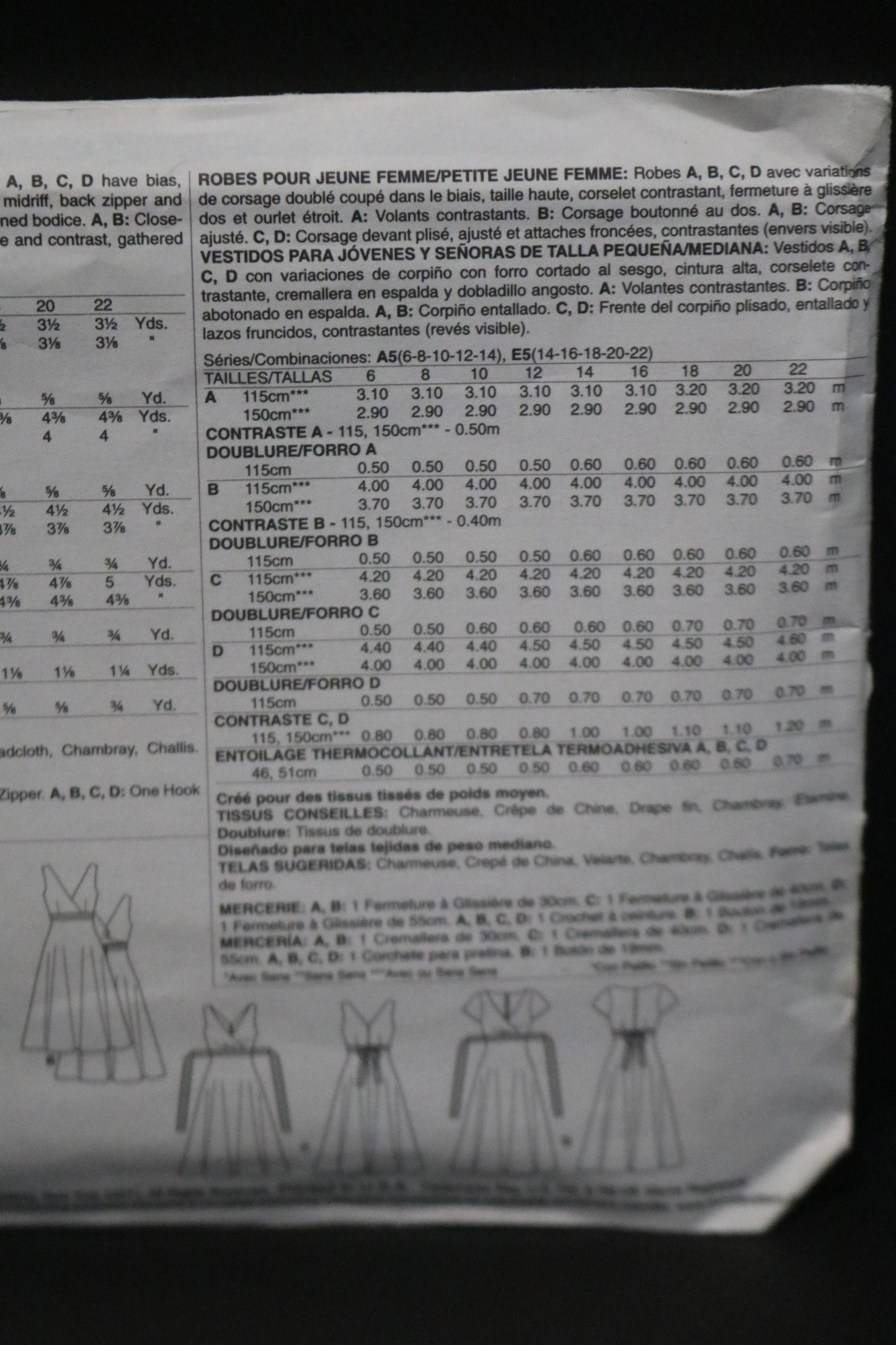 McCalls 6557 Misses / Miss Petite Dresses Sewing Pattern - UNCUT - Size 14 16 18 20 22