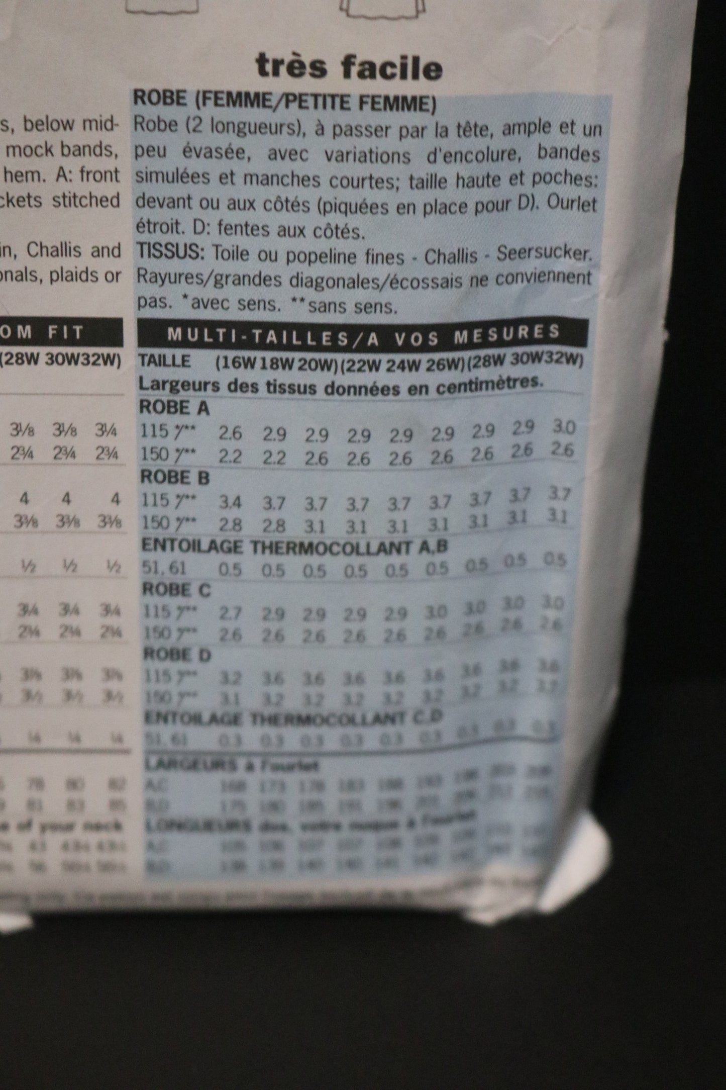 Butterick 6601 Misses / Misses Petite House Dress Sewing Pattern UNCUT - Size 16W 18W 20W